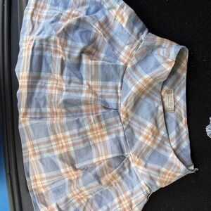 Altar'd State Light Blue and Orange Plaid Skirt